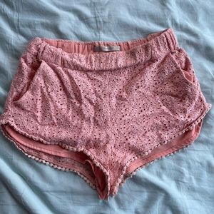 Zara Peach Lace Shorts